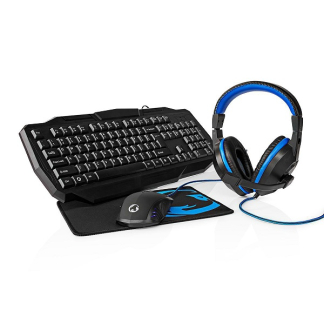 Nedis Gaming set | Nedis (RGB muis, RGB toetsenbord, Muismat, Headset, Blauw/zwart) GCK41100BKUS K101504051 - 