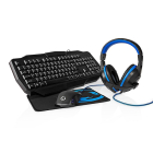 Nedis Gaming set | Nedis (RGB muis, RGB toetsenbord, Muismat, Headset, Blauw/zwart) GCK41100BKUS K101504051