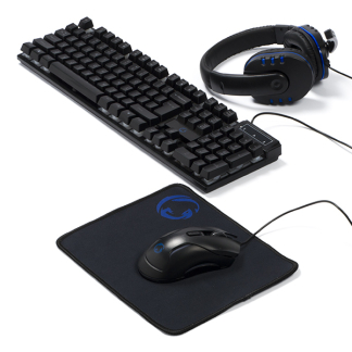 Nedis Gaming set | Nedis  (RGB muis, RGB toetsenbord, Muismat, Headset, Blauw/zwart) GCK51110BKUS K101504046 - 