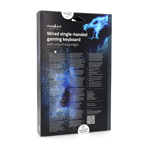 Nedis Gaming toetsenbord | Nedis (Enkelhandig, USB, RGB) GKBDS110BK K101504043 - 4