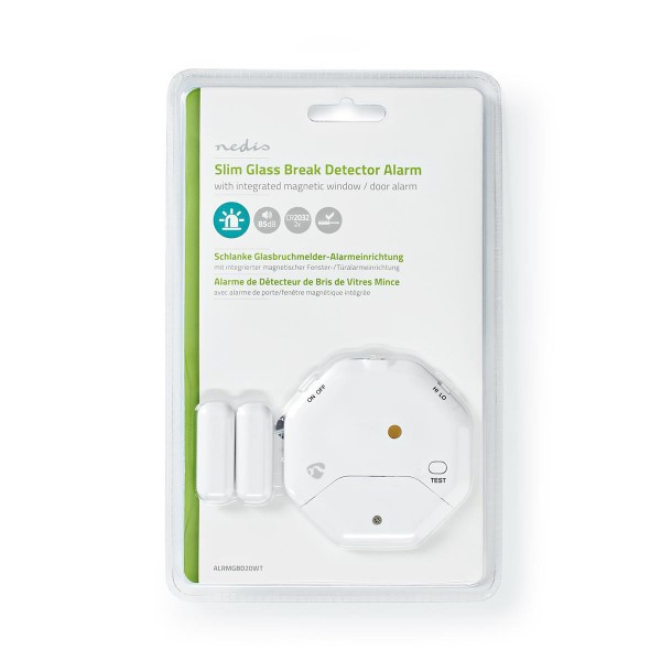 Nedis Glasbreukmelder | Nedis (Batterijen, Magnetische sensor, 85 dB) ALRMGBD20WT K170501122 - 4
