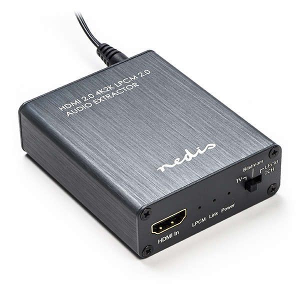 HDMI audio extractor HDMI kabels HDMI audio extractor (4K60Hz, HDMI, Toslink, Jack)