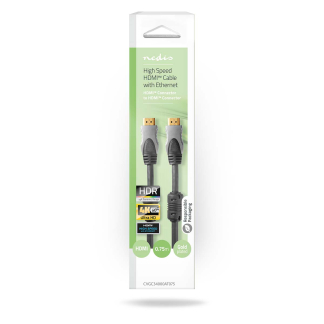 Nedis HDMI kabel 2.0 | Nedis | 0.75 meter (4K@60Hz) CVGC34000AT075 N010101422 - 2