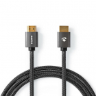 HDMI kabel 2.0 | Nedis | 1 meter (4K@60Hz, HDR, Nylon, Antraciet)