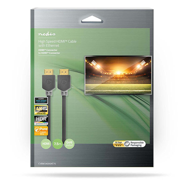 Nedis HDMI kabel 2.0 | Nedis | 7.5 meter (4K@60Hz) CVBW34000AT75 N010101185 - 2