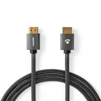 Nedis HDMI kabel 4K | Nedis | 10 meter (30Hz, Ethernet, HDR, Nylon, Antraciet) CVTB34000GY100 A010101499 - 1