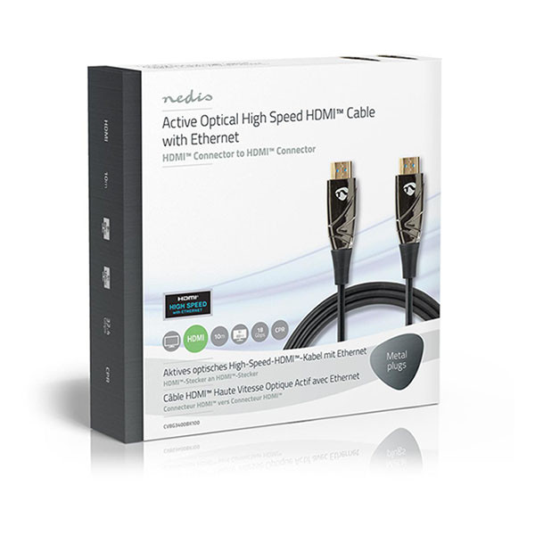 Nedis HDMI kabel 4K | Nedis | 10 meter (60Hz, Glasvezel, Metaal) CVBG3400BK100 A010101479 - 3