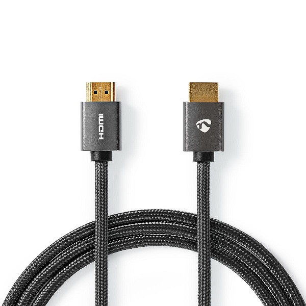 Nedis HDMI kabel 4K | Nedis | 2 meter (60Hz, Ethernet, HDR, Nylon, Antraciet) CVTB34000GY20 A010101042 - 1