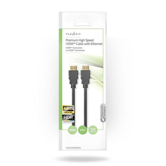 Nedis HDMI kabel 4K | Nedis | 2 meter (60Hz, HDR, Premium gecertificeerd) CVGP34050BK20 A010101471 - 2