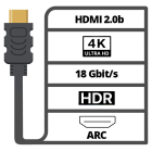 Nedis HDMI kabel 4K | Nedis | 2 meter (60Hz, HDR, Premium gecertificeerd) CVGP34050BK20 A010101471 - 3