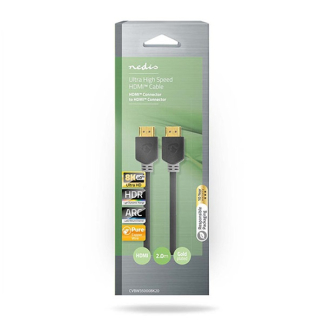 Nedis HDMI kabel 8K | Nedis | 2 meter (60Hz, HDR, Antraciet) CVBP35000BK20 CVBW35000BK20 B010101466 - 2