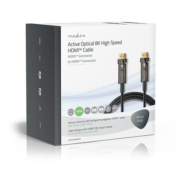 Nedis HDMI kabel 8K | Nedis | 30 meter (60Hz, HDR, Glasvezel) CVBG3500BK300 B010101492 - 3