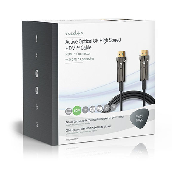 Nedis HDMI kabel 8K | Nedis | 50 meter (60Hz, HDR, Glasvezel) CVBG3500BK500 B010101494 - 3