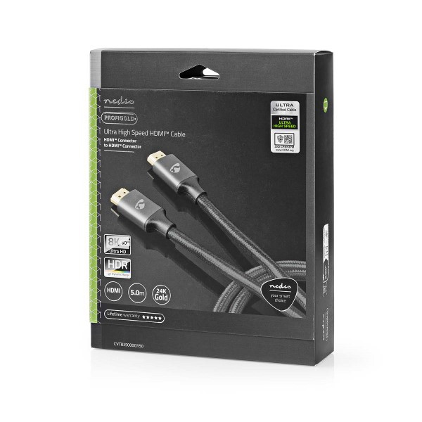 Nedis HDMI kabel 8K | Nedis | 5 meter (60Hz, HDR, Donkergrijs) CVTB35000GY50 B010101077 - 3
