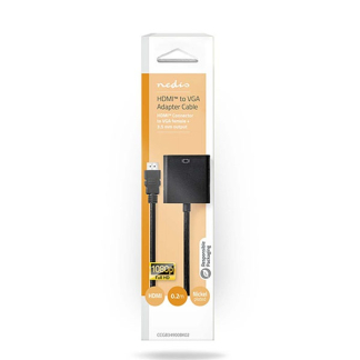 Nedis HDMI naar VGA adapter | Nedis | 0.2 meter (Jack 3.5 mm, Zwart) CCGB34900BK02 CCGP34900BK02 N010113000 - 2