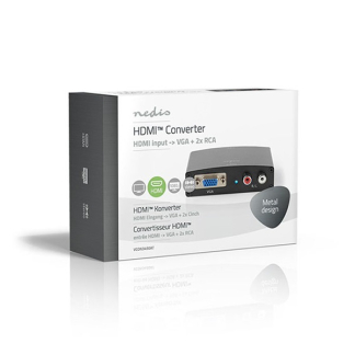 Nedis HDMI naar VGA adapter | Nedis (2 x Tulp, Full HD, 3D) VCON3450AT K070104004 - 2