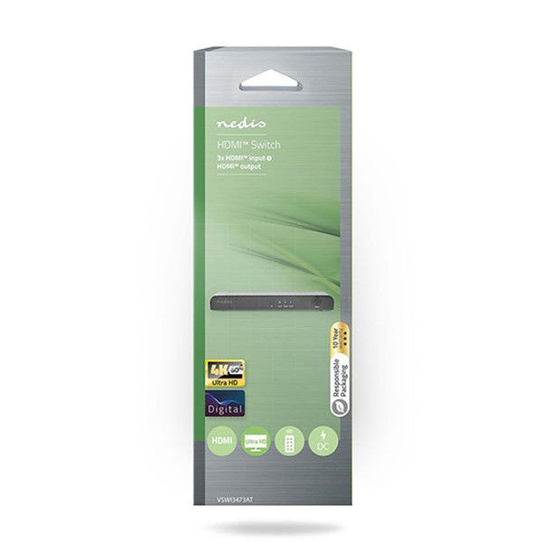 Nedis HDMI switch | Nedis | 3-poorts (Afstandsbediening, 4K@60Hz, HDCP) VSWI3473AT K020100027 - 2