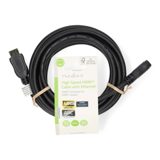 Nedis HDMI verlengkabel | Nedis | 3 meter (4K@30Hz) CVGL34090BK30 CVGP34090BK30 N010108002 - 3