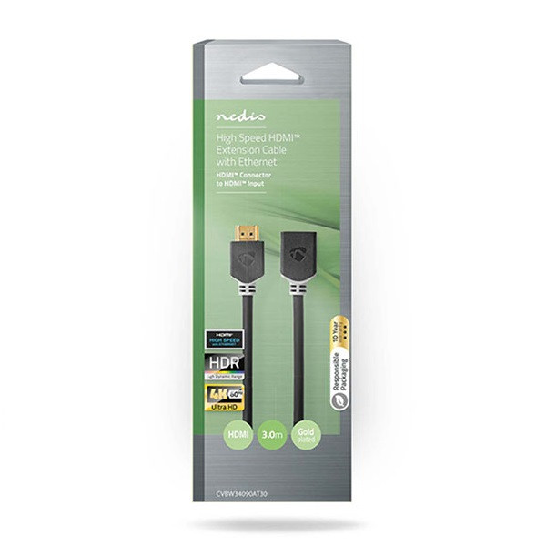 Nedis HDMI verlengkabel | Nedis | 3 meter (4K@60Hz, Verguld) CVBW34090AT30 K010108013 - 2