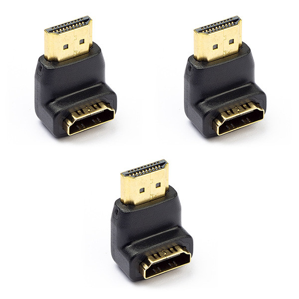 Nedis Haakse HDMI adapter | Nedis | 3 stuks (4K@30Hz, 90°, Verguld)  V050100005 - 1