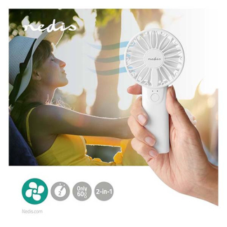 Nedis Handventilator | Nedis | Ø 6 cm (2 snelheden, Batterij) FNHH1WT K170104164 - 2