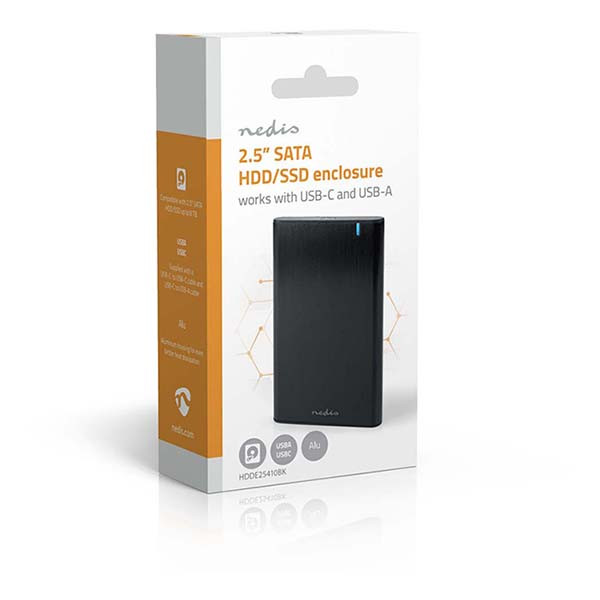 Nedis Harde schijf behuizing | Nedis | 2.5 inch (USB 3.0, SATA III, Aluminium) HDDE25410BK K010213116 - 8