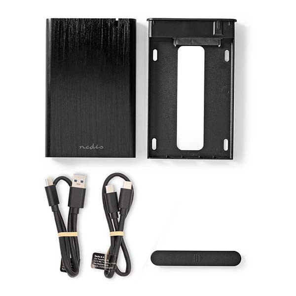 Nedis Harde schijf behuizing | Nedis | 2.5 inch (USB 3.0, SATA III, Aluminium) HDDE25410BK K010213116 - 6