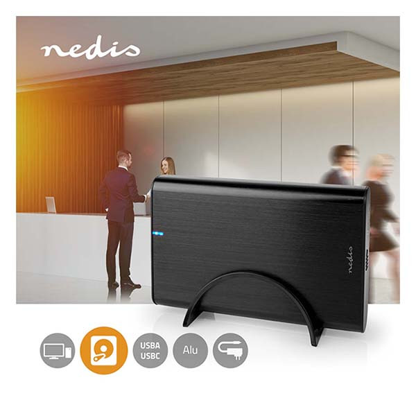Nedis Harde schijf behuizing | Nedis | 3.5 inch (USB 3.0, SATA III, Aluminium, Staand) HDDE35410BK K010213117 - 7