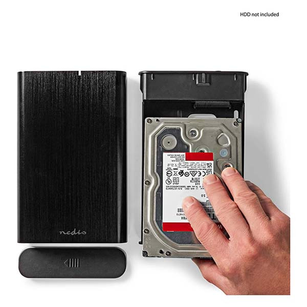 Nedis Harde schijf behuizing | Nedis | 3.5 inch (USB 3.0, SATA III, Aluminium, Staand) HDDE35410BK K010213117 - 5
