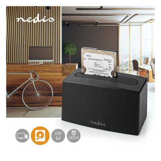 Nedis Harde schijf docking station | Nedis | 2.5" en 3.5" (USB 3.0, SATA III) HDDUSB3210BK K010213119 - 