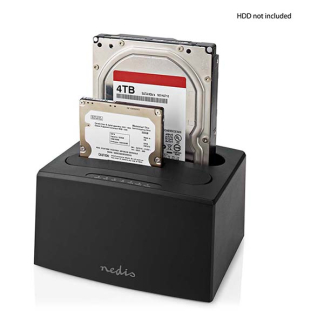 Nedis Harde schijf docking station | Nedis | 2x 2.5 en 3.5 (USB 3.0, S-ATA III, Kloonfunctie) HDDUDB3210BK K010213118 - 6
