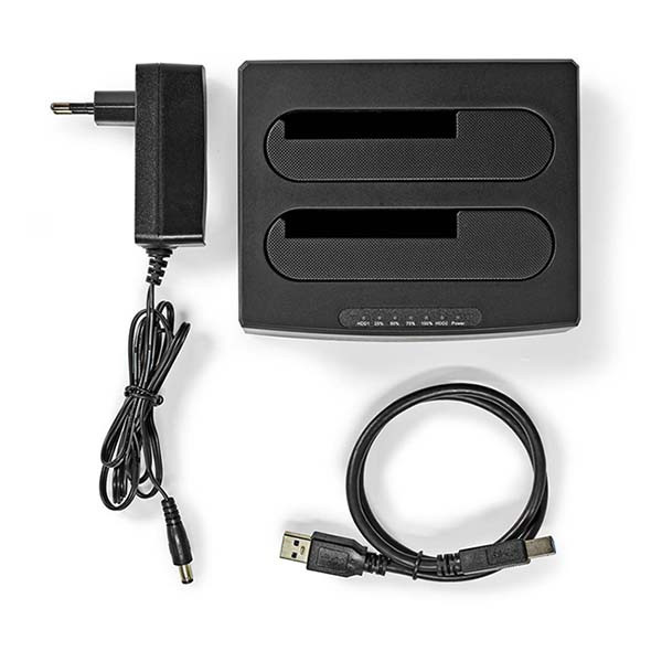 Nedis Harde schijf docking station | Nedis | 2x 2.5 en 3.5 (USB 3.0, S-ATA III, Kloonfunctie) HDDUDB3210BK K010213118 - 7
