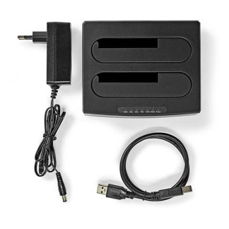 Nedis Harde schijf docking station | Nedis | 2x 2.5 en 3.5 (USB 3.0, S-ATA III, Kloonfunctie) HDDUDB3210BK K010213118 - 7