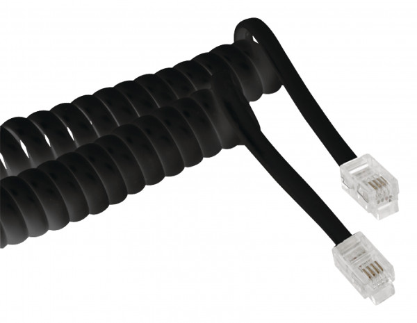 Nedis Headset RJ10 gedraaide kabel - Nedis - 2 meter (Zwart) TCGB90100BK20 TCGP90100BK20 N011007016 - 1