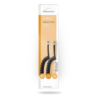 Nedis Headset RJ10 gedraaide kabel - Nedis - 2 meter (Zwart) TCGB90100BK20 TCGP90100BK20 N011007016 - 4