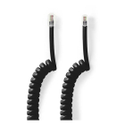 Nedis Headset RJ10 gedraaide kabel - Nedis - 2 meter (Zwart) TCGB90100BK20 TCGP90100BK20 N011007016 - 2