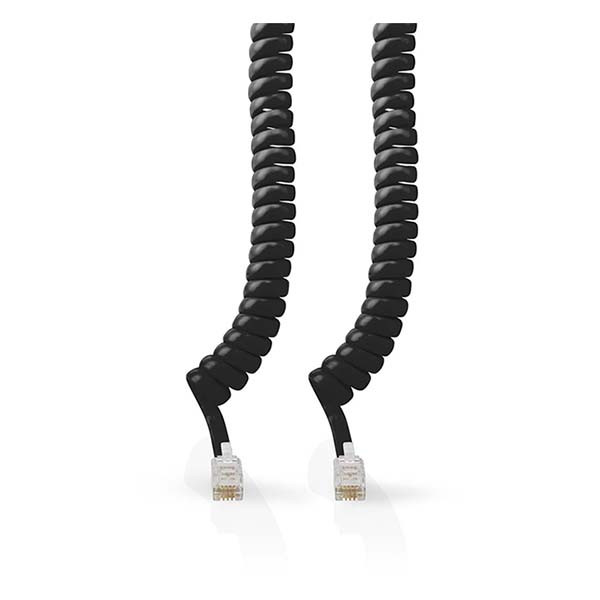 Nedis Headset RJ10 gedraaide kabel - Nedis - 2 meter (Zwart) TCGB90100BK20 TCGP90100BK20 N011007016 - 3