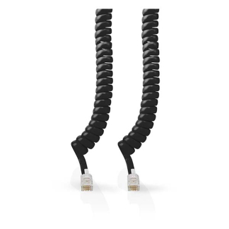 Nedis Headset RJ10 gedraaide kabel - Nedis - 2 meter (Zwart) TCGB90100BK20 TCGP90100BK20 N011007016 - 3