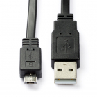 Huawei oplaadkabel | Micro USB 2.0 | 1 meter (Plat, Zwart)