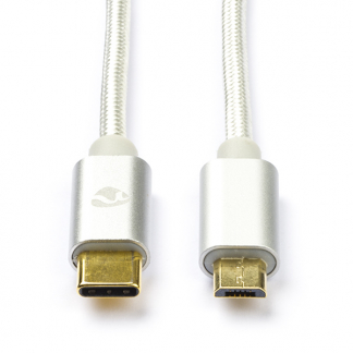 Nedis Huawei oplaadkabel | USB C ↔ Micro USB 2.0 | 2 meter (100% koper, Zilver) CCTB60650AL20 C070601064 - 