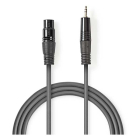 Jack 3.5 mm naar XLR kabel | V ↔ M | Nedis | 1.5 meter (Stereo, Gebalanceerd, 100% koper)