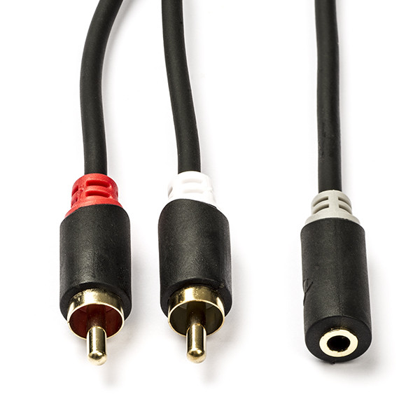 Nedis Jack 3.5 mm naar tulp kabel | V ↔ M | Nedis | 0.2 meter (Stereo, Verguld, 100% koper) CABP22255AT02 CABW22255AT02 K010412072 - 1