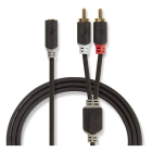 Nedis Jack 3.5 mm naar tulp kabel | V ↔ M | Nedis | 0.2 meter (Stereo, Verguld, 100% koper) CABP22255AT02 CABW22255AT02 K010412072 - 2