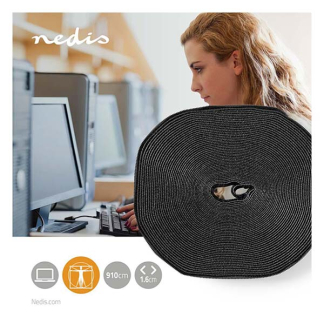 Nedis Kabelbinder klittenband | Nedis | 9.1 m (Rol) ERGOVELC91BK K060302370 - 5