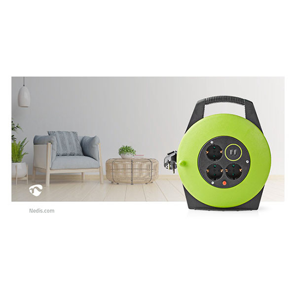 Nedis Kabelhaspel | Nedis | 10 meter (3-voudig, USB, 3x 1.5 mm²) PECCR10UFGN K150305404 - 6