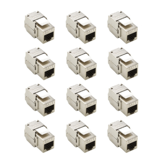 Keystone RJ45 | Cat7 S/FTP | 12 stuks (Metaal, Verguld)