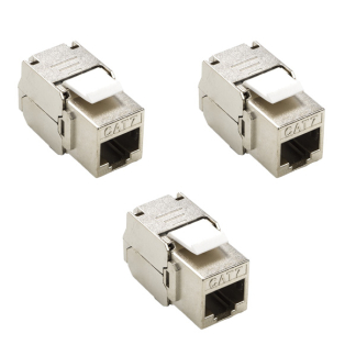 Keystone RJ45 | Cat7 S/FTP | 3 stuks (Metaal, Verguld)