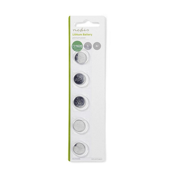 Nedis Knoopcel batterij CR1620 - Nedis - 5 stuks (Lithium, 3 V) BALCR16205BL N105005032 - 1
