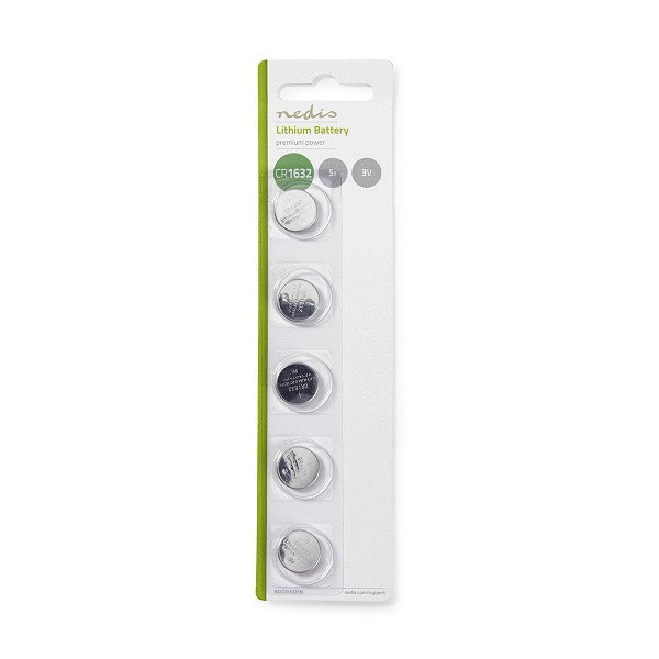 Nedis Knoopcel batterij CR1632 - Nedis - 5 stuks (Lithium, 3 V) BALCR16325BL N105005020 - 1