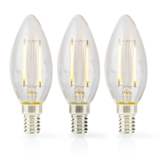 Nedis LED lamp E14 | Kaars | Nedis | 3 stuks (4.5W, 470lm, 2700K, Dimbaar) LBFE14C352P3 K170203732 - 